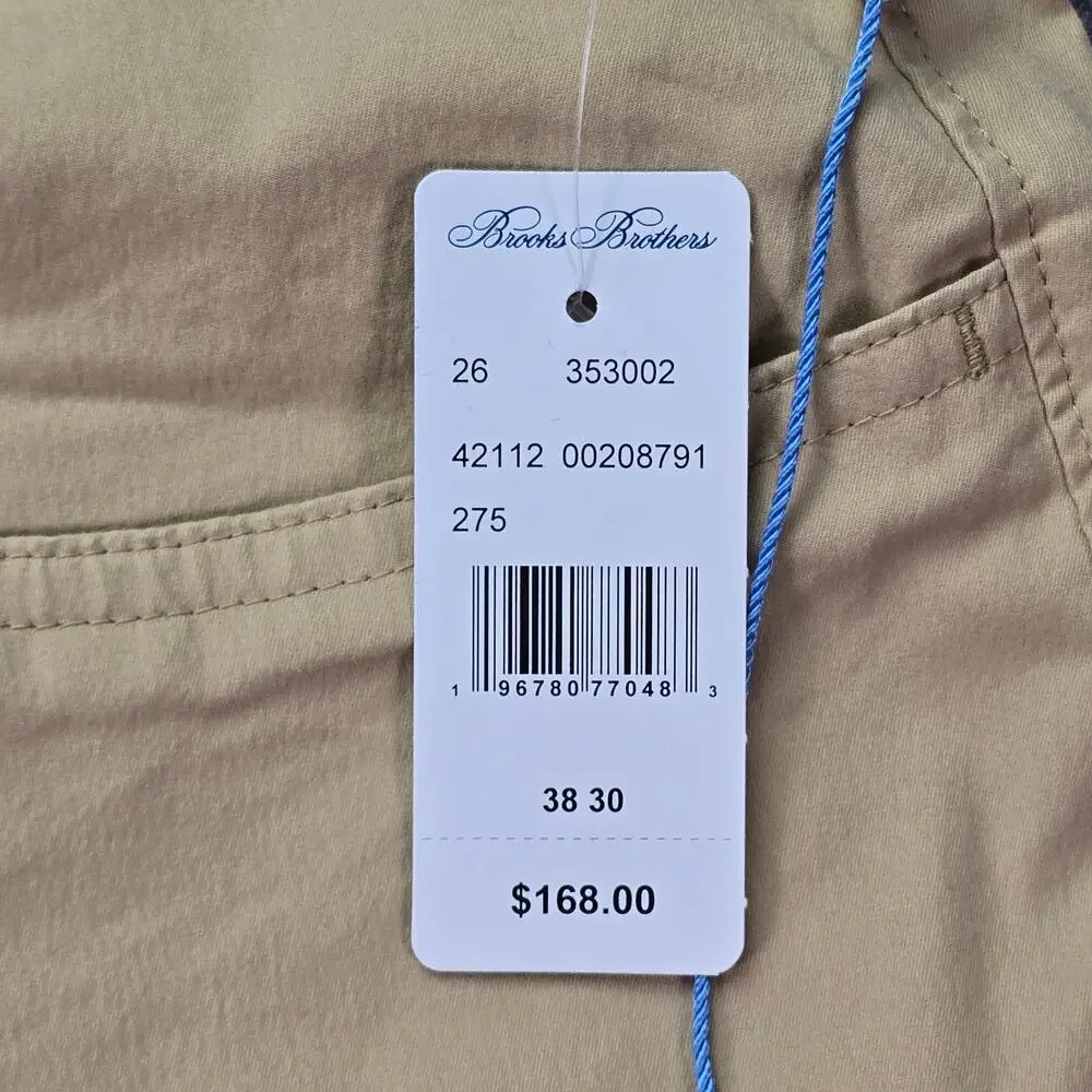 Brooks Brothers Pants Mens 38x30 Khaki Tan Stretch Office Performance 5 Pocket